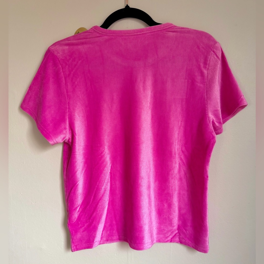 Juicy Couture Pink Rhinestone Crown Top Y2K Baby Tee XL Bratz Barbiecore - Picture 2 of 6